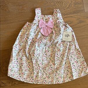 Laura Ashley Floral Dress with Pink and Green Accents